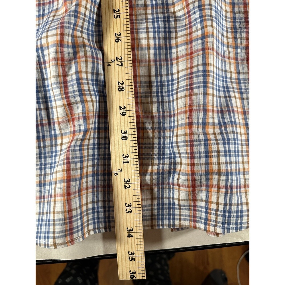 Peter Millar Shirt Adult Large Orange Multicolor Tartan Plaid Button Down Men's - Picture 8 of 12